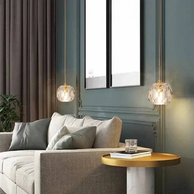 Luminaire Boule Suspension Nordique Cristal Moderne - Clowas.fr