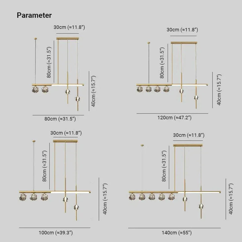Suspension Linéaire Moderne À Plusieurs Cristaux - Clowas.fr
