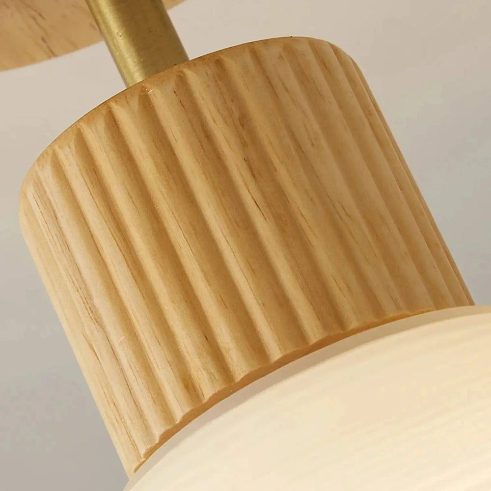 Plafonnier De Couloir En Verre Blanc En Bois - Clowas.fr