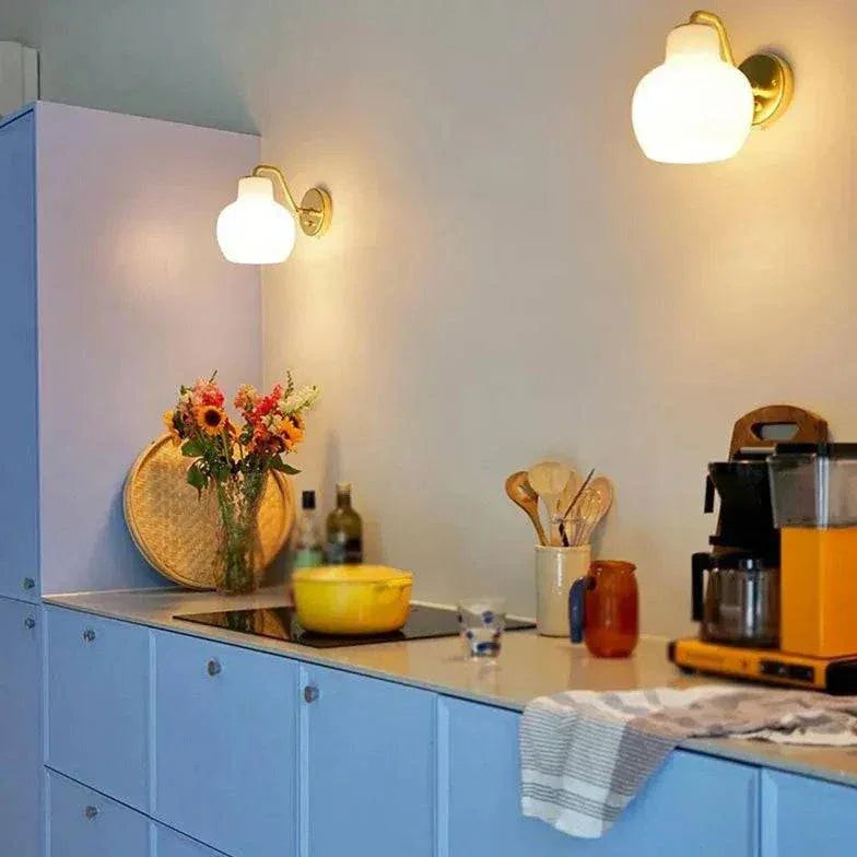 Applique De Cuisine Dorée En Verre Crème - Clowas.fr