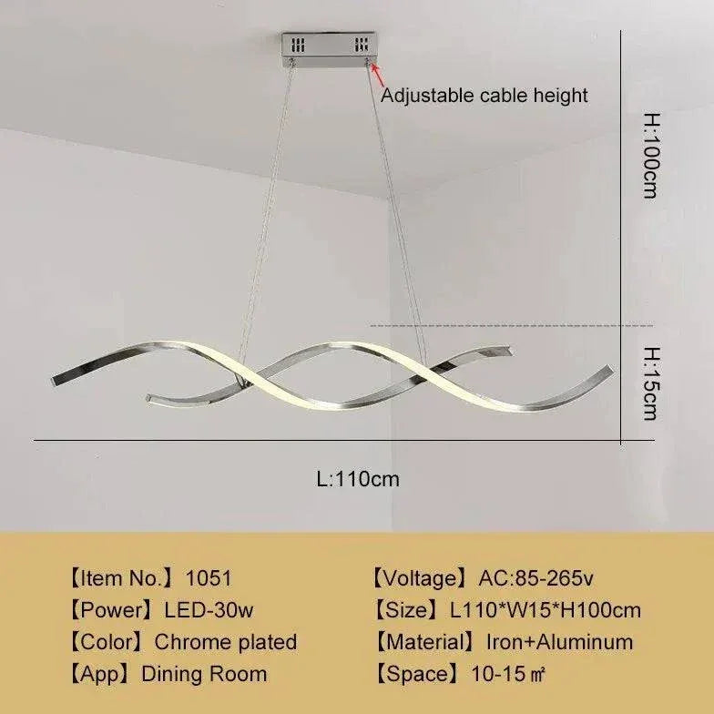 Suspension Barre Led Moderne Créative Nordique - Clowas.fr