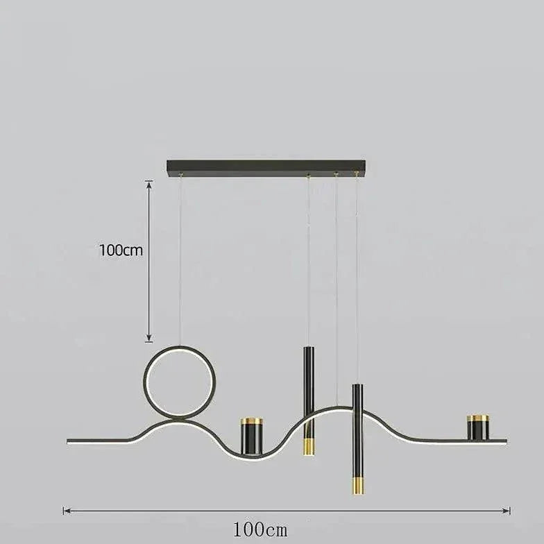 Suspension Led Noire Créative En Forme Aérodynamique - Clowas.fr