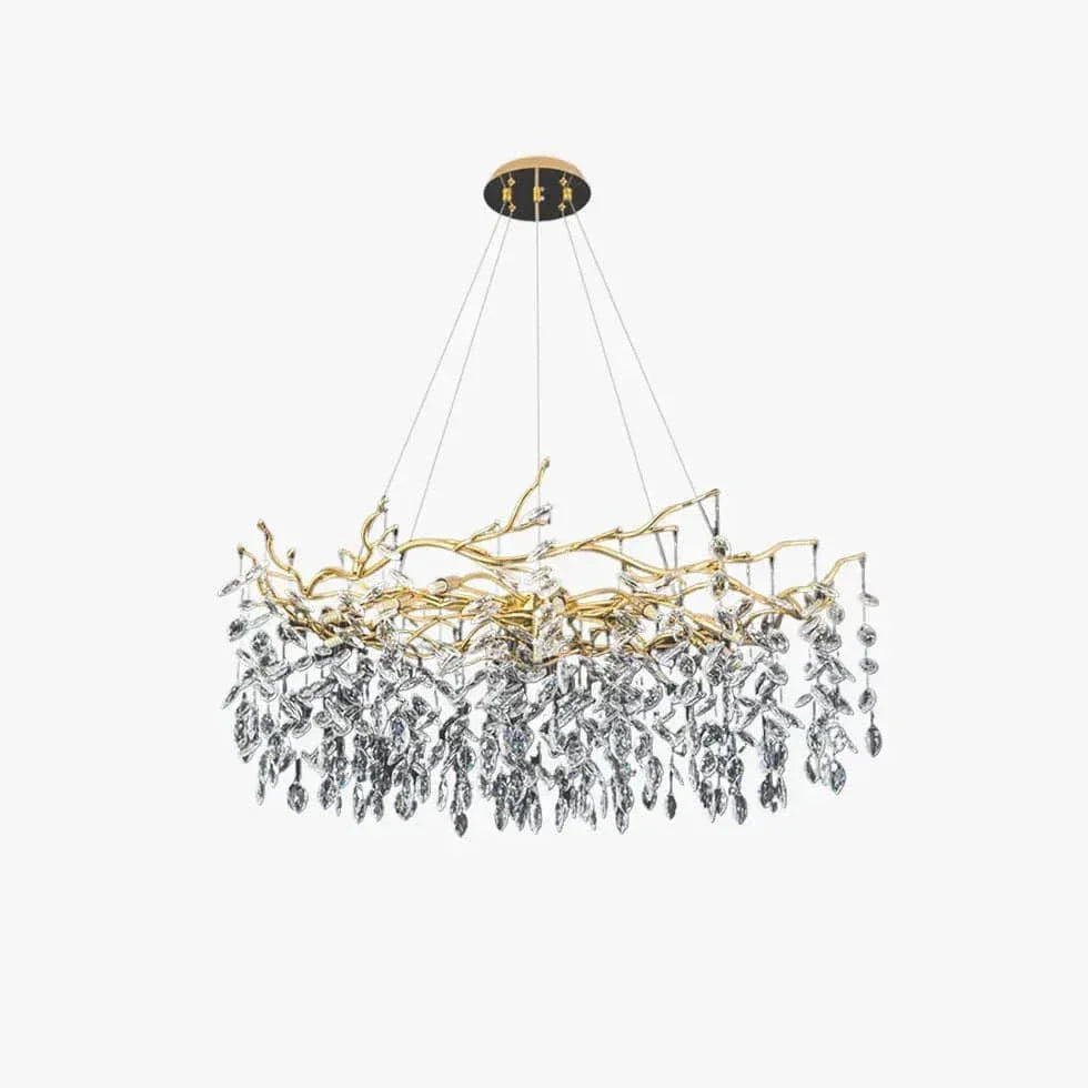 Suspension Luminaire Metal Luxe Cristal Moderne - Clowas.fr