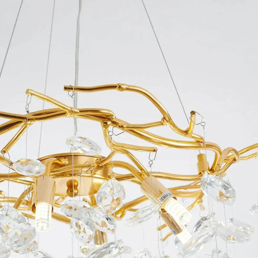 Suspension Luminaire Metal Luxe Cristal Moderne - Clowas.fr