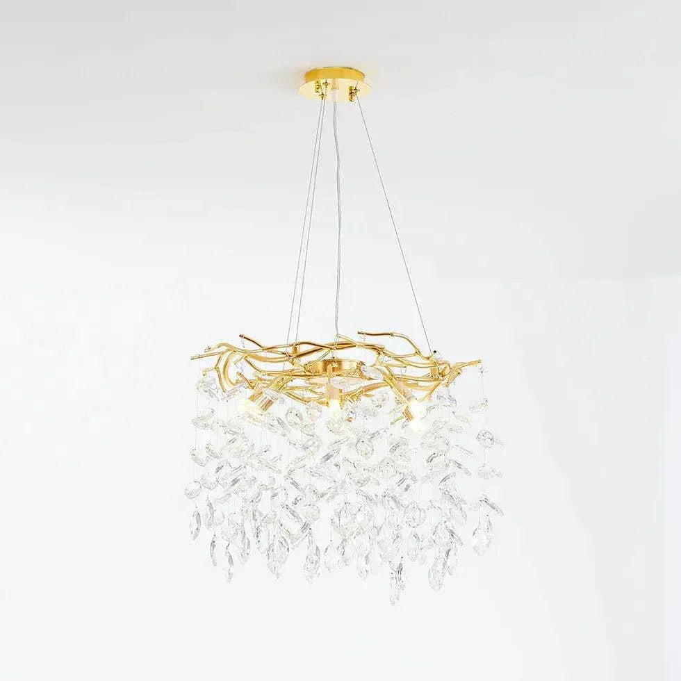 Suspension Luminaire Metal Luxe Cristal Moderne - Clowas.fr