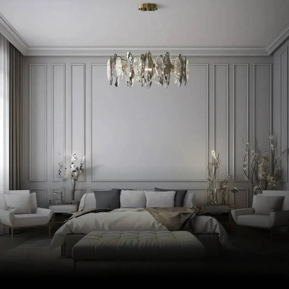 Lustre En Cristal De Luxe En Verre Design - Clowas.fr