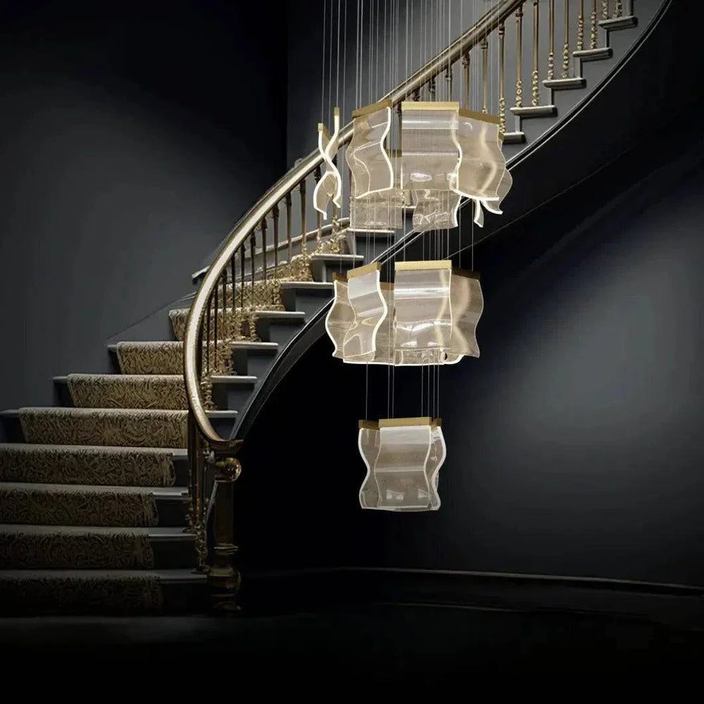 Lampe Suspendue Carrée Moderne Décalée Pour Salon - Clowas.fr