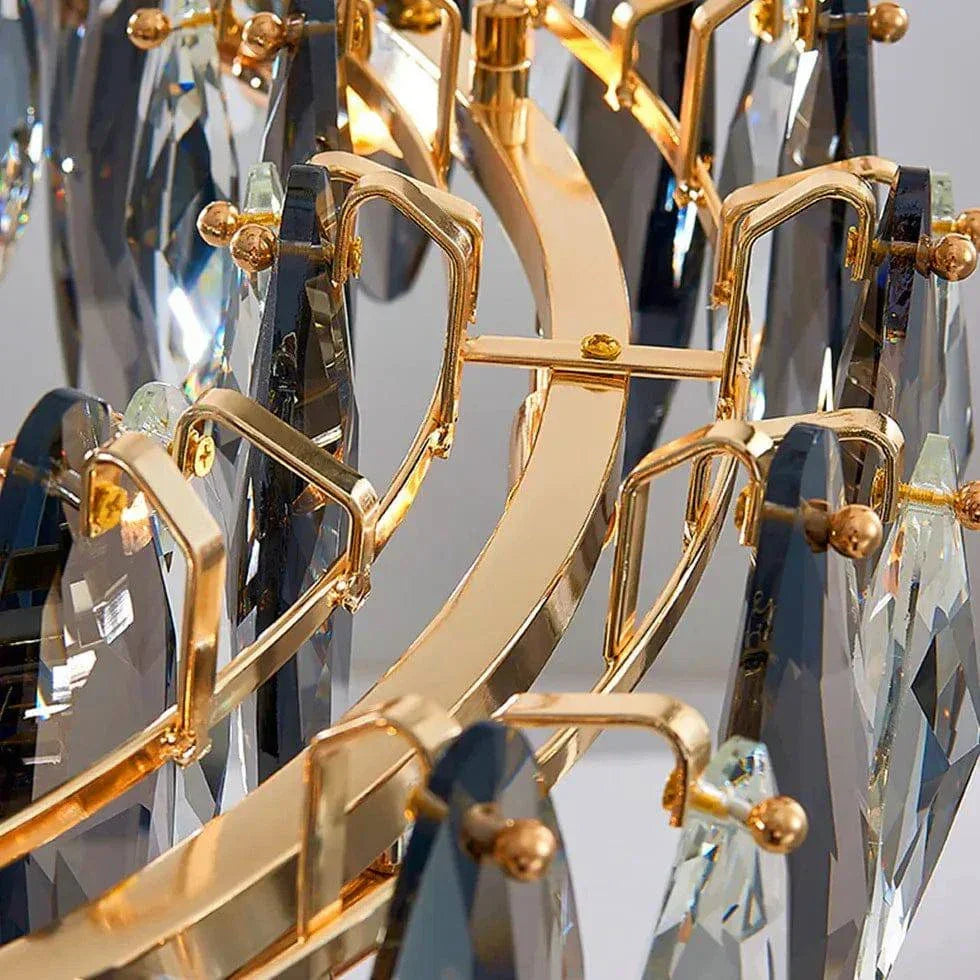 Suspension Luminaire Laiton Cristal Luxueux - Clowas.fr