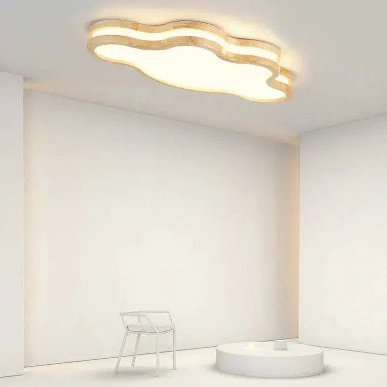 Plafonnier Led Lune En Bois Blanc Chaud - Clowas.fr