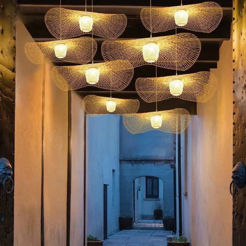 Lustre Rétro En Rotin Sonique Pour Couloir - Clowas.fr