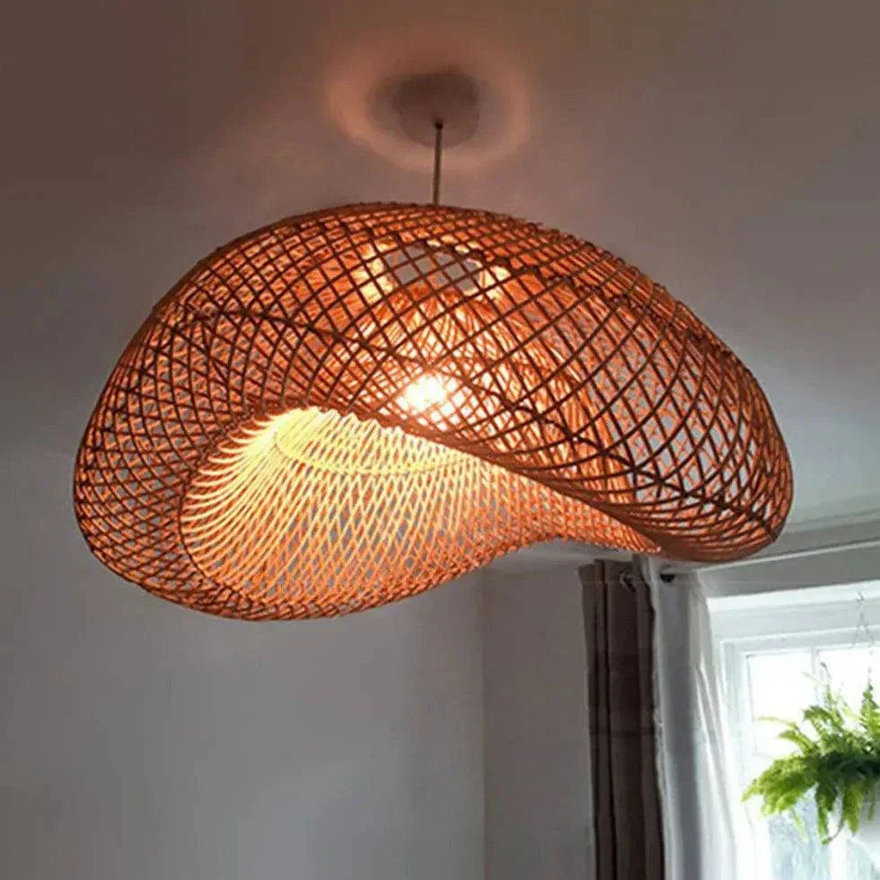 Lustre Chambre Rotin Design Japonais Moderne - Clowas.fr