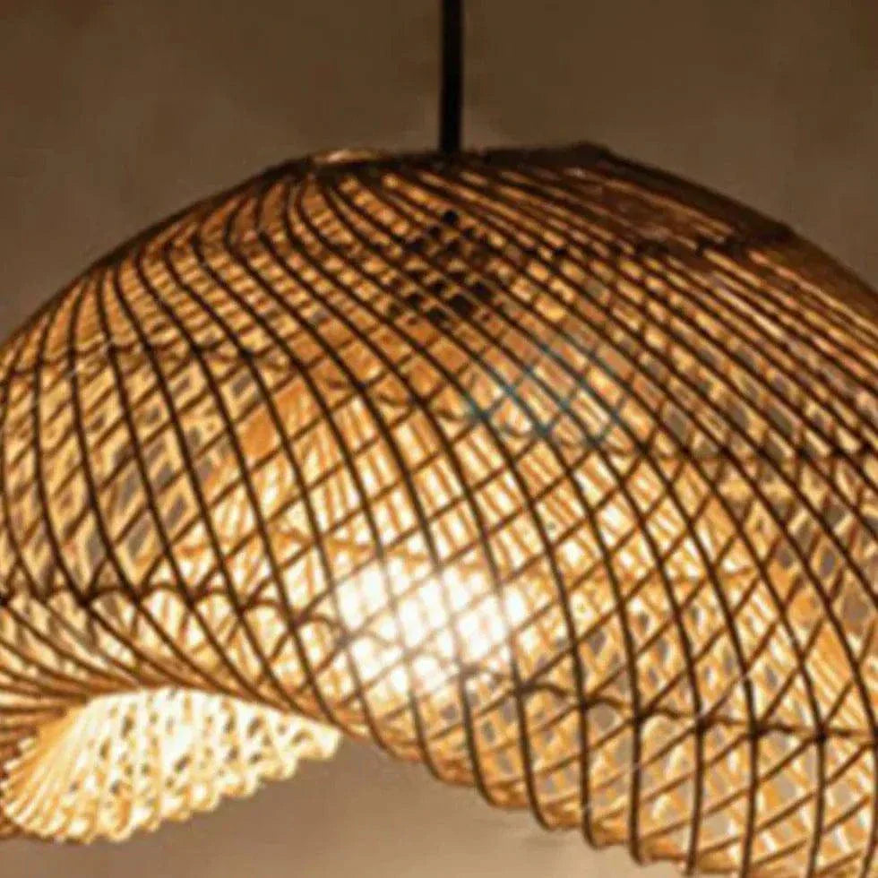 Lustre Chambre Rotin Design Japonais Moderne - Clowas.fr