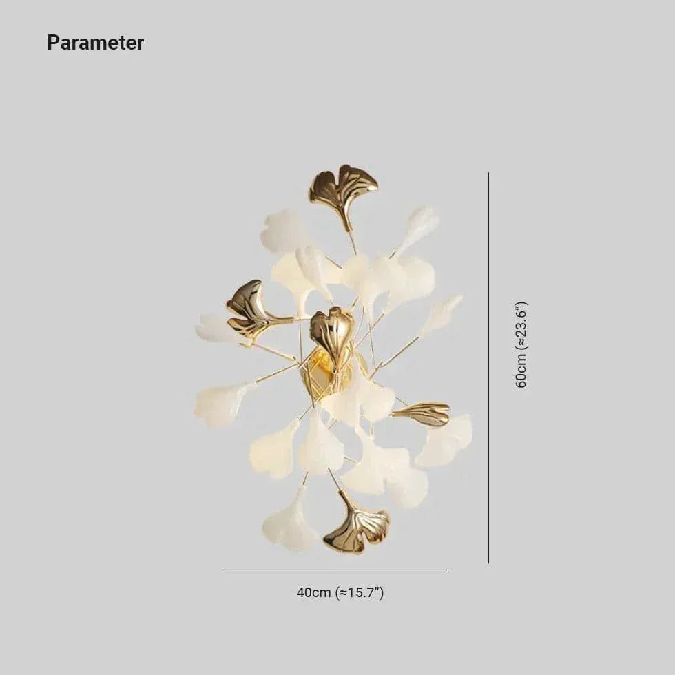 Luminaire Salon Mural Décoratif Feuille De Ginkgo Créatif - Clowas.fr