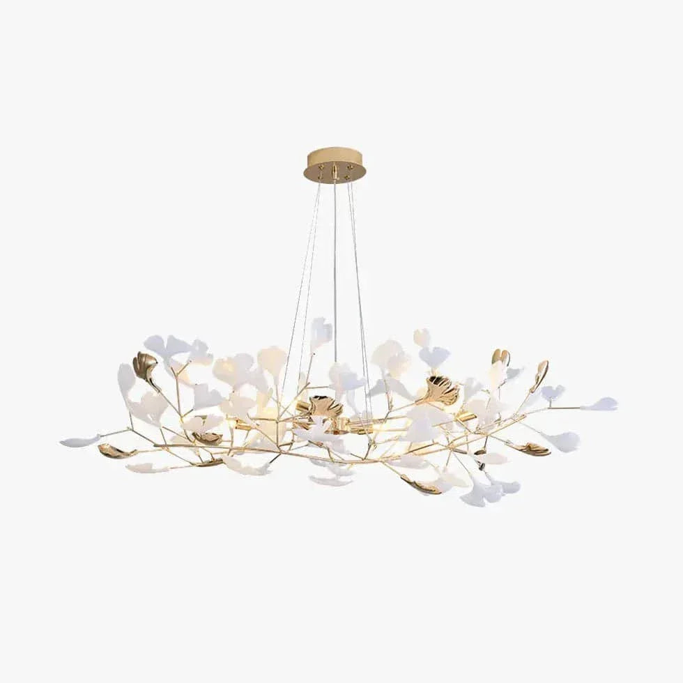 Lustre Feuille De Ginkgo Duplex En Or Blanc - Clowas.fr