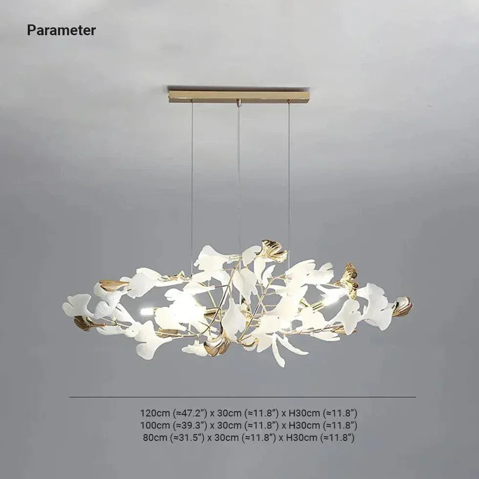 Lustre Feuille De Ginkgo Duplex En Or Blanc - Clowas.fr