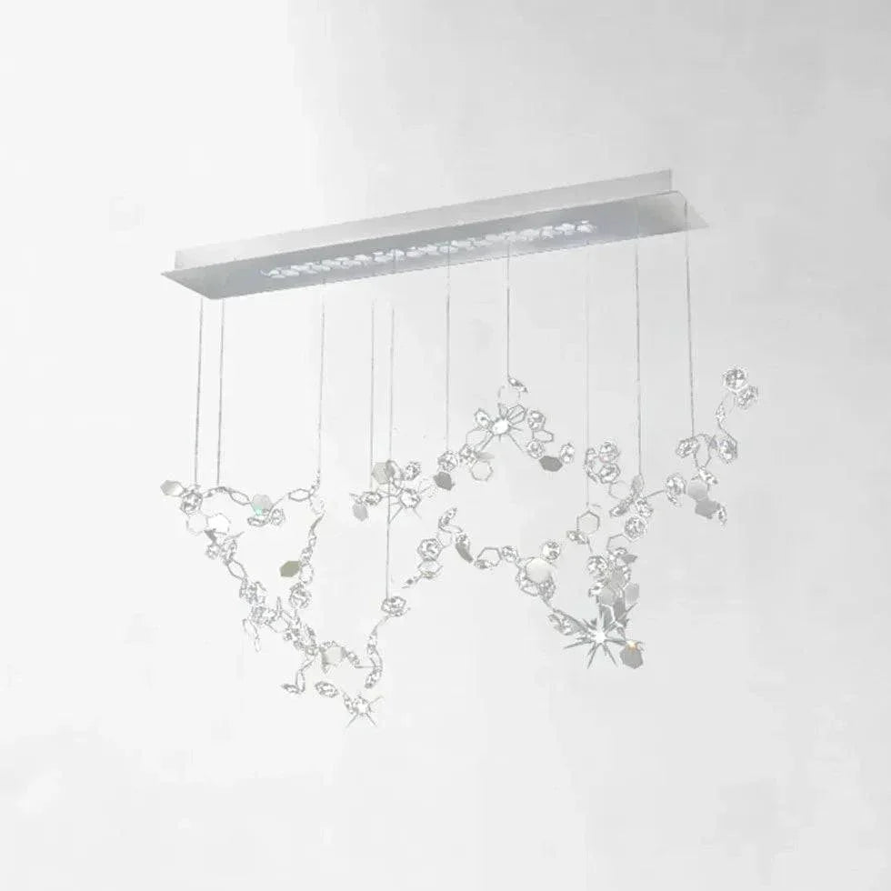 Lustre En Métal Feuille De Ginkgo Orné De Cristaux - Clowas.fr