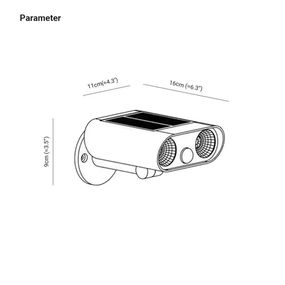 Applique Murale Extérieure À Capteur Solaire À Double Tête - Clowas.fr