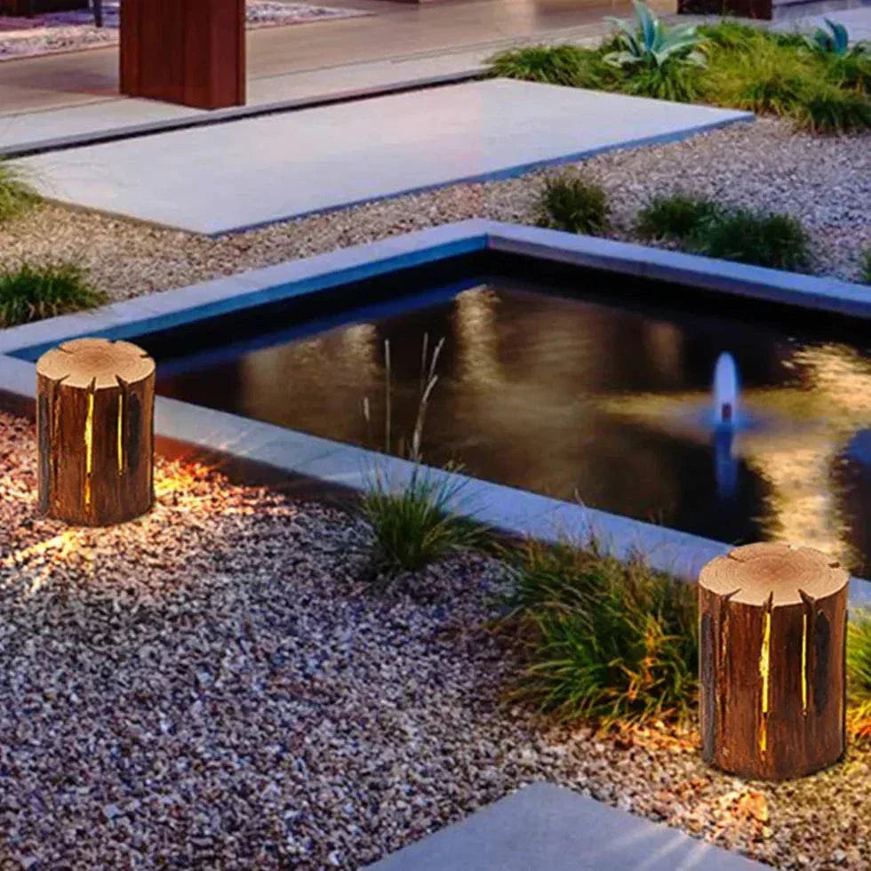 Lampadaire Exterieur Bois Jardin Ambiance Métal - Clowas.fr