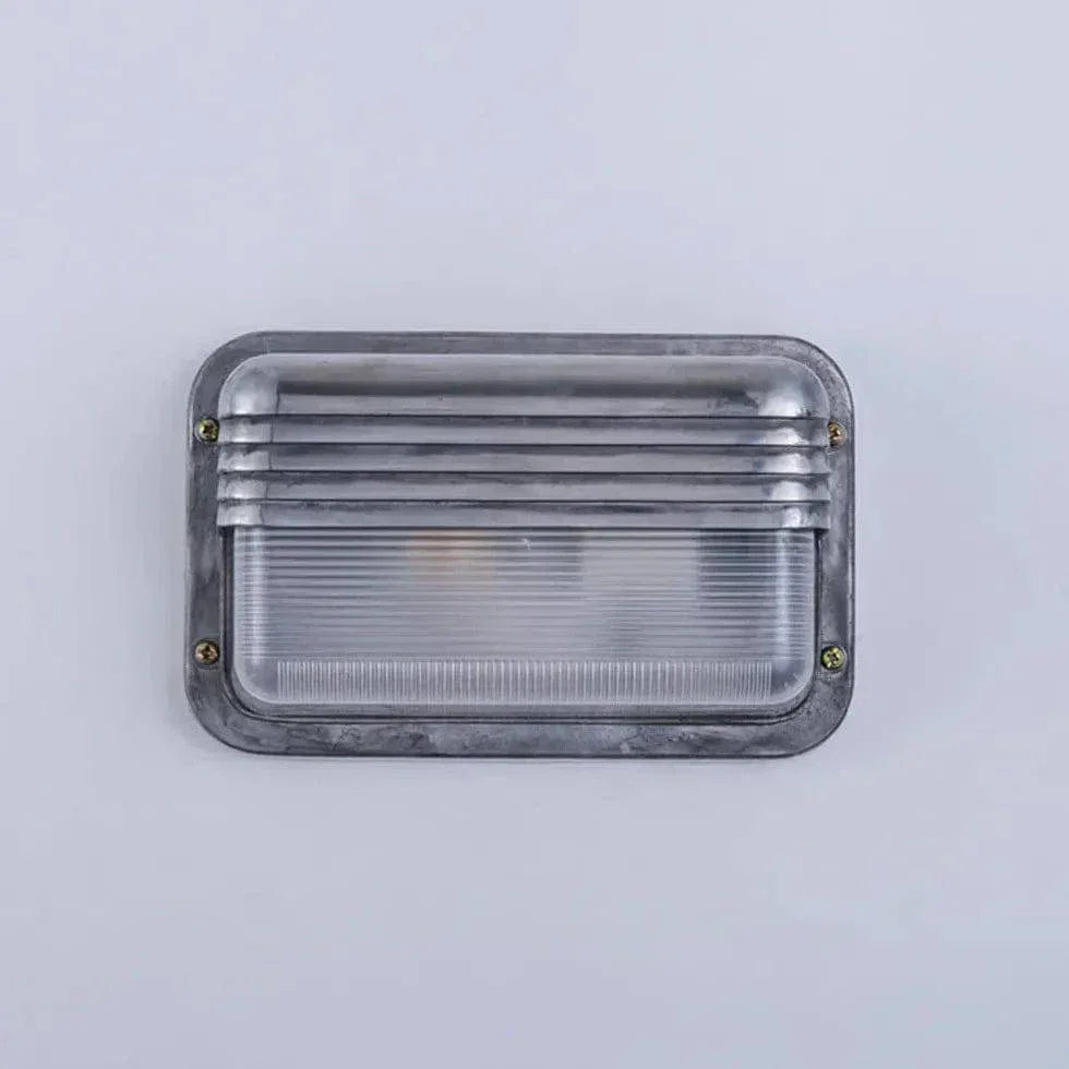 Applique Murale Extérieure Industrielle Argentée Géométrique - Clowas.fr