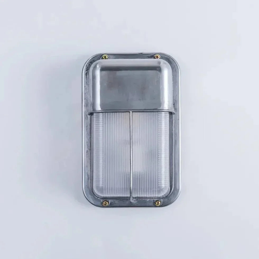 Applique Murale Extérieure Industrielle Argentée Géométrique - Clowas.fr