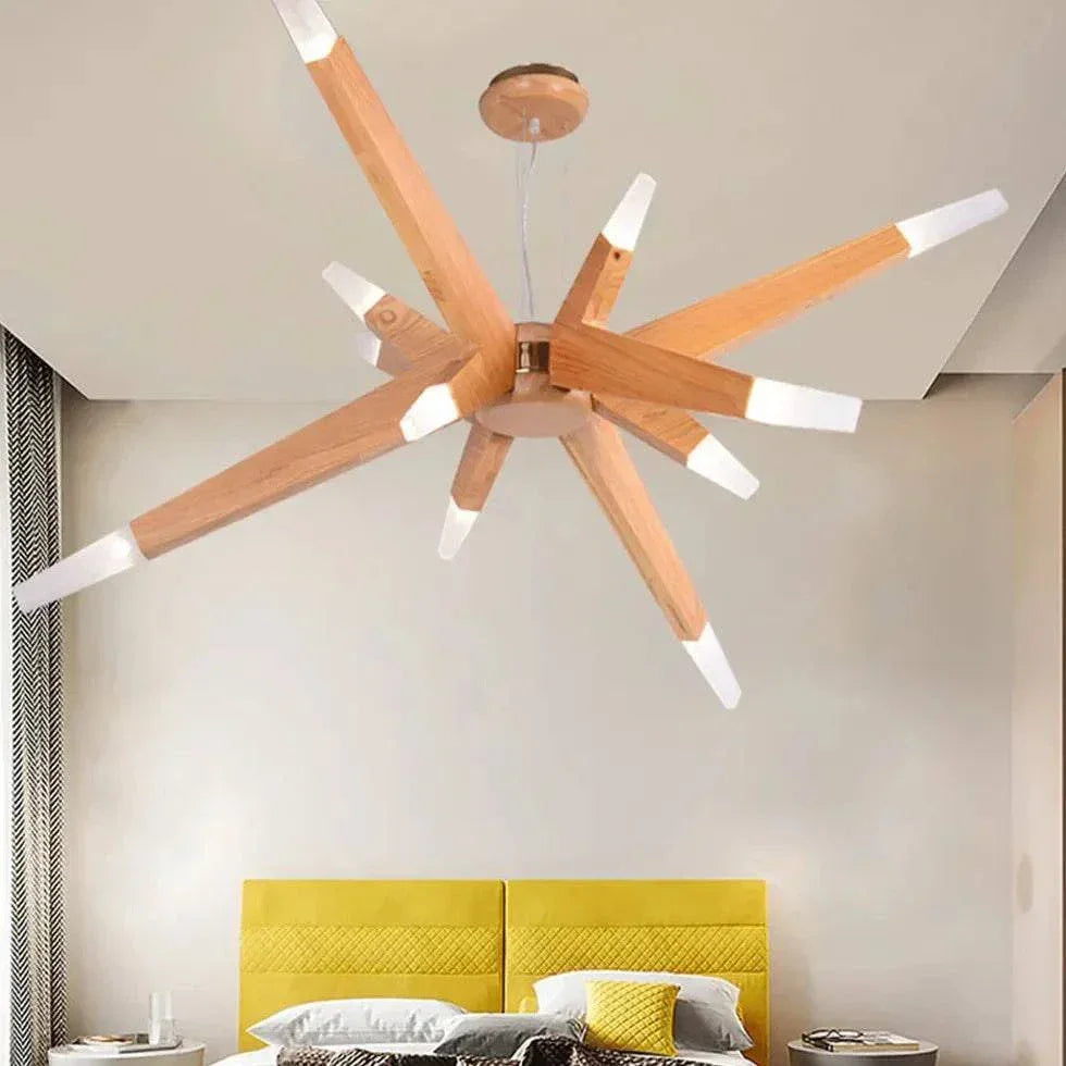 Lustre Suspension Bois Design Créatif Nordique - Clowas.fr