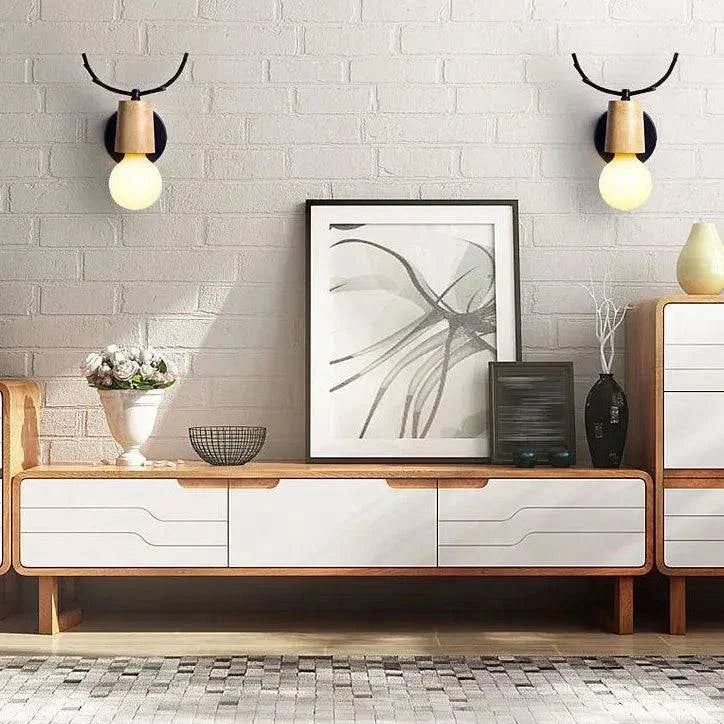 Intérieur Applique Murale Bois Moderne Fer Antlers - Clowas.fr