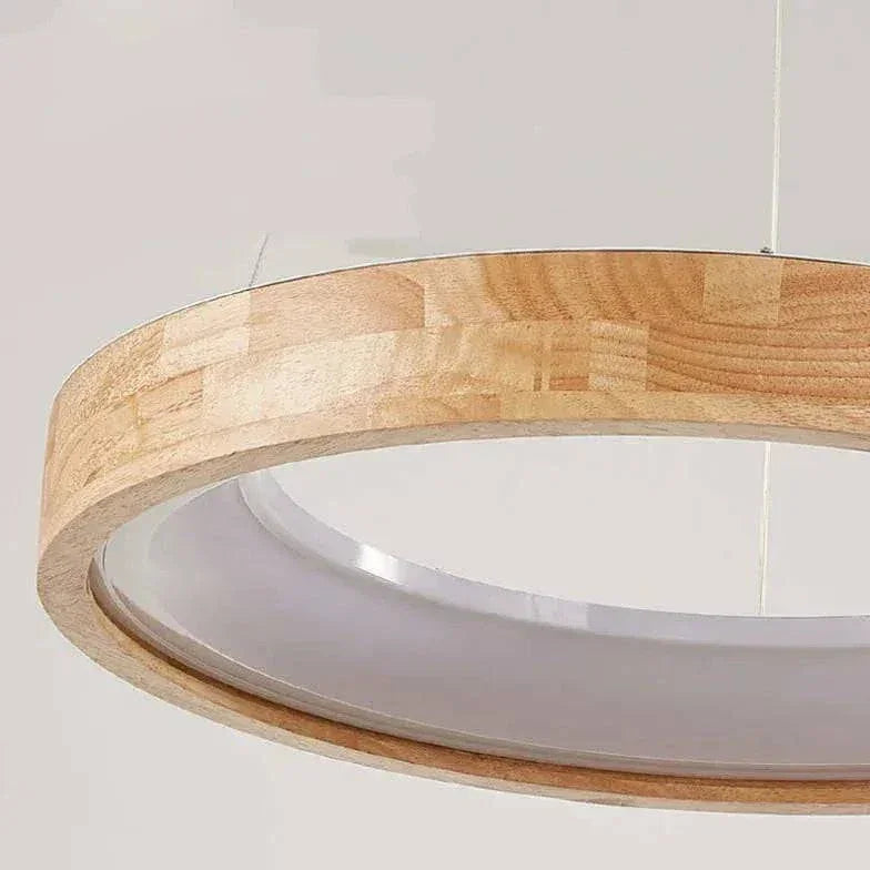 Lustre En Bois Rond Créatif Moderne - Clowas.fr