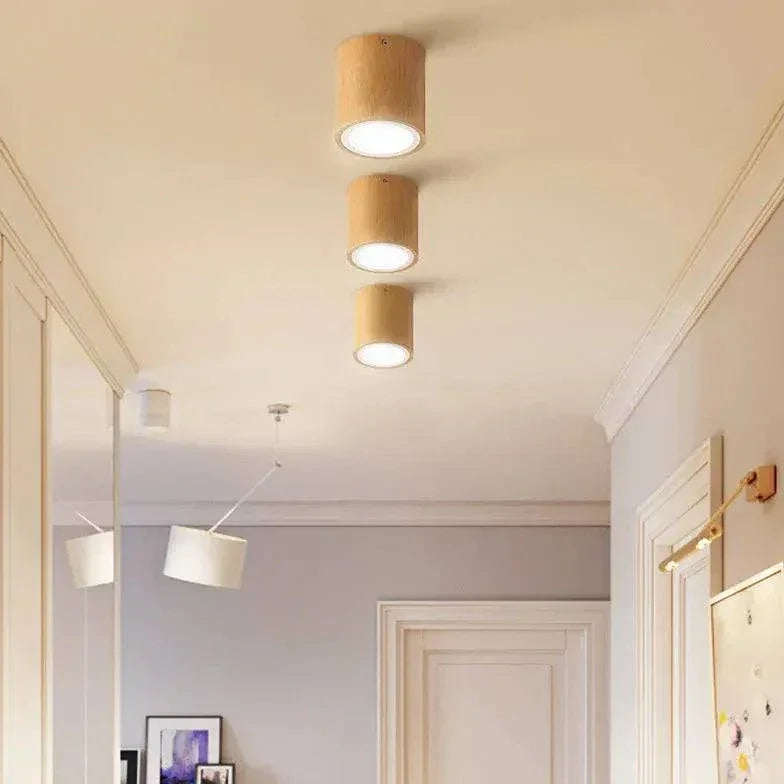 Plafonnier Plafond Bas Moderne Nordique Créatif Bois Led - Clowas.fr