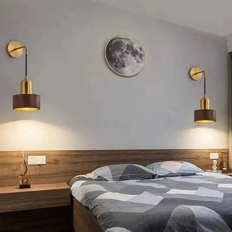 Applique Murale Moderne Suspendue En Bois Doré - Clowas.fr