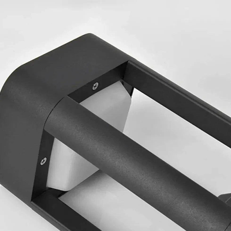 Colonne Lumineuse D'Extérieur Rectangulaire Creuse Noire À Capteur - Clowas.fr