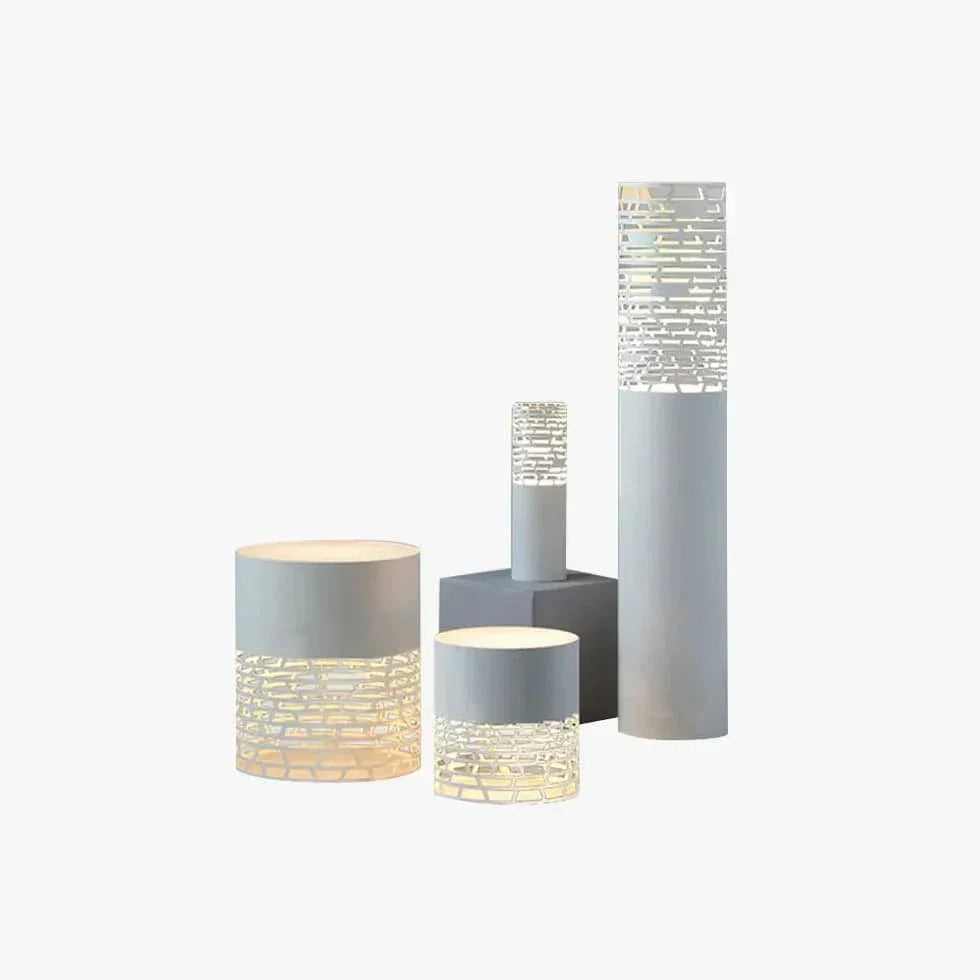 Lampadaire D'Extérieur Blanc Cylindrique Cut - Clowas.fr