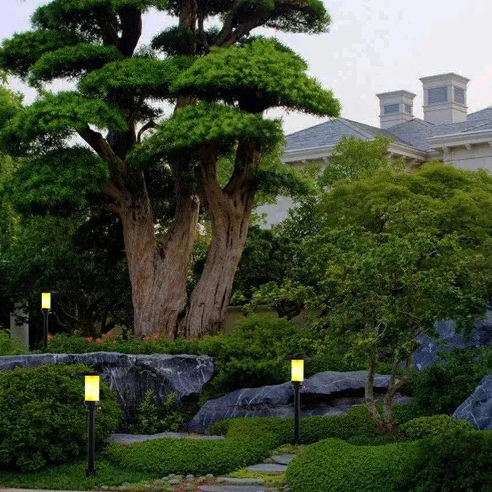 Réverbère De Jardin Led À Colonne De Marbre - Clowas.fr