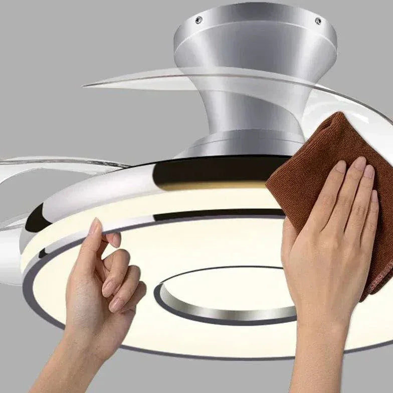 Ventilateur De Plafond Transparent Avec Lumière Moderne - Clowas.fr