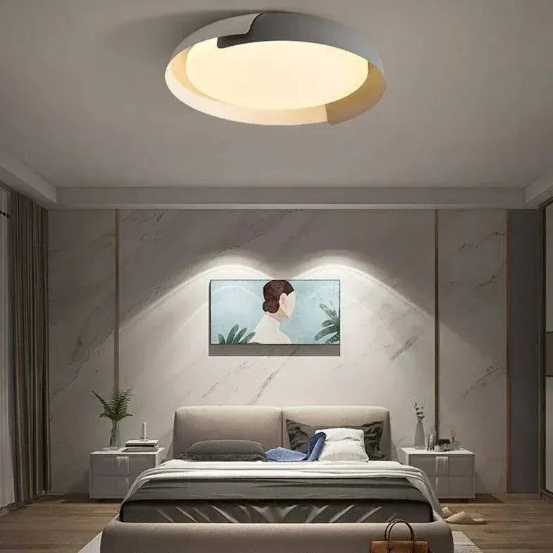 Plafonnier Plat Led Design Minimaliste Chambre Bois - Clowas.fr