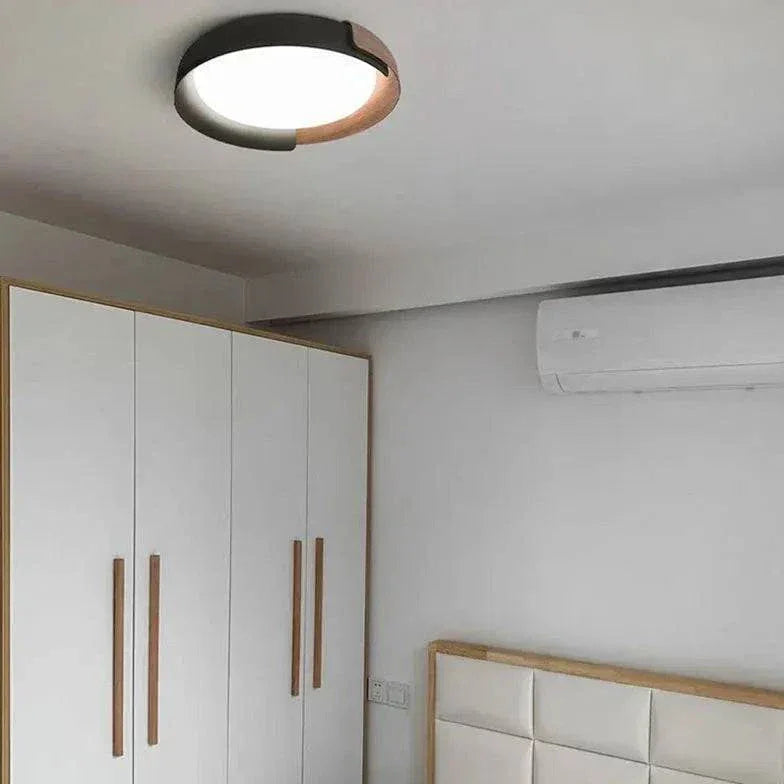 Plafonnier Plat Led Design Minimaliste Chambre Bois - Clowas.fr