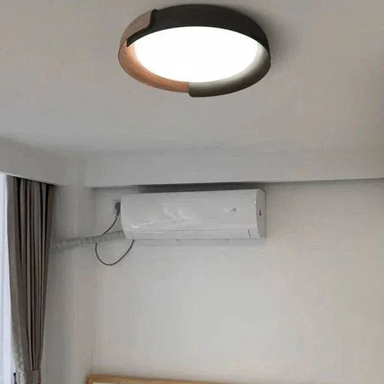 Plafonnier Plat Led Design Minimaliste Chambre Bois - Clowas.fr