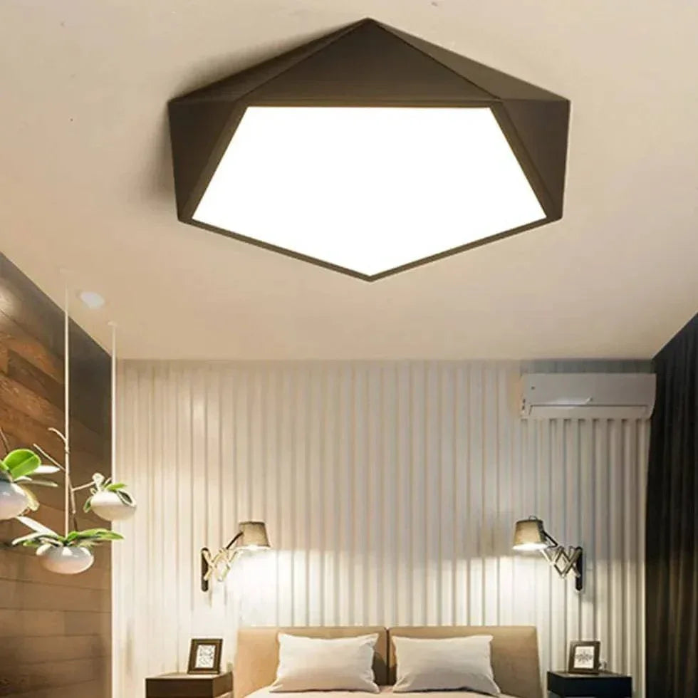 Plafonnier De Chambre Simple Géométrique Pentagonal - Clowas.fr