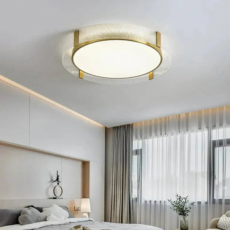 Plafonnier Led Rond Ultra Plat En Verre - Clowas.fr