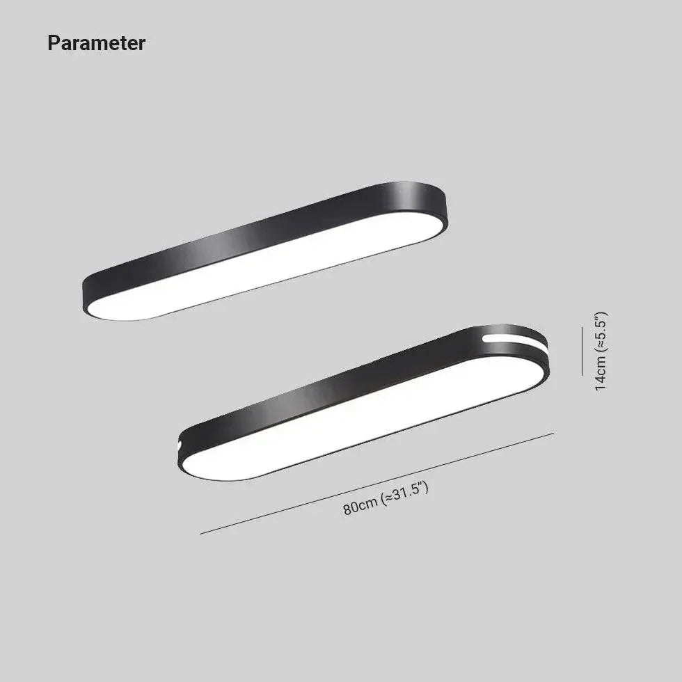 Plafonnier Couloir Simple Design Noir - Clowas.fr