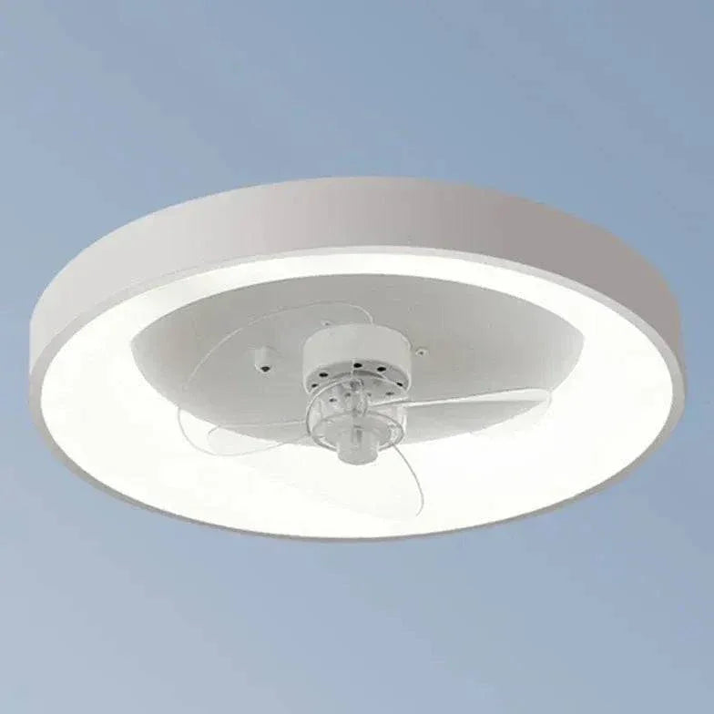 Ventilateur De Plafond Rond Blanc Avec Lumière - Clowas.fr