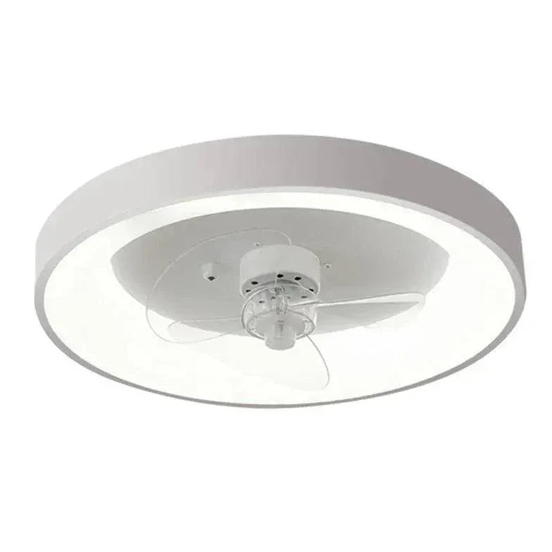 Ventilateur De Plafond Rond Blanc Avec Lumière - Clowas.fr