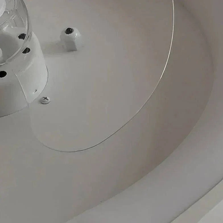 Ventilateur De Plafond Rond Blanc Avec Lumière - Clowas.fr