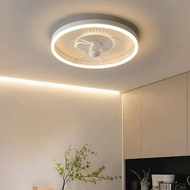 Ventilateur De Plafond Simple Blanc Avec Lumière - Clowas.fr
