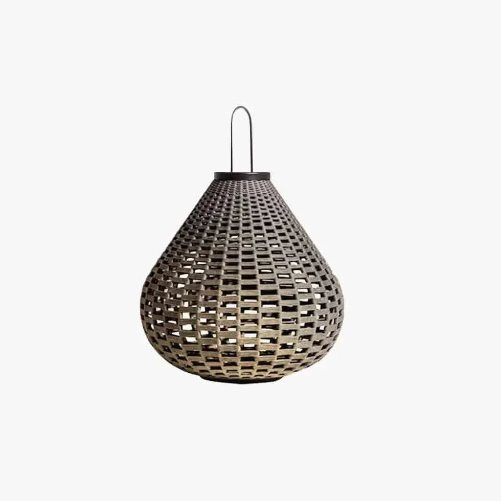 Lampe De Sol Extérieure À Poignée De Lanterne Tissée Rustique - Clowas.fr