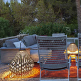 Lampe De Sol Extérieure À Poignée De Lanterne Tissée Rustique - Clowas.fr