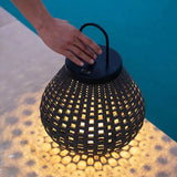Lampe De Sol Extérieure À Poignée De Lanterne Tissée Rustique - Clowas.fr