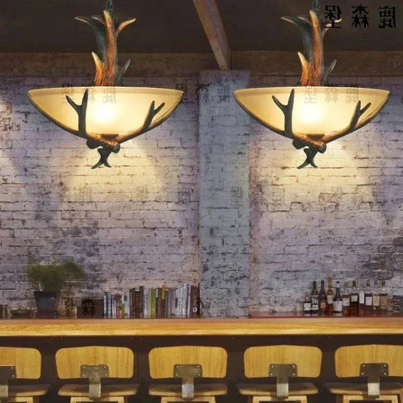Lustre Vintage Rustique En Bois Avec Un Design De Style Bois De Cerf - Clowas.fr