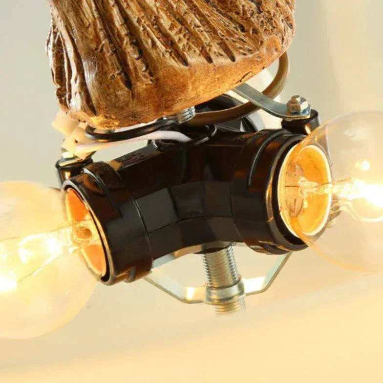 Lustre Vintage Rustique En Bois Avec Un Design De Style Bois De Cerf - Clowas.fr