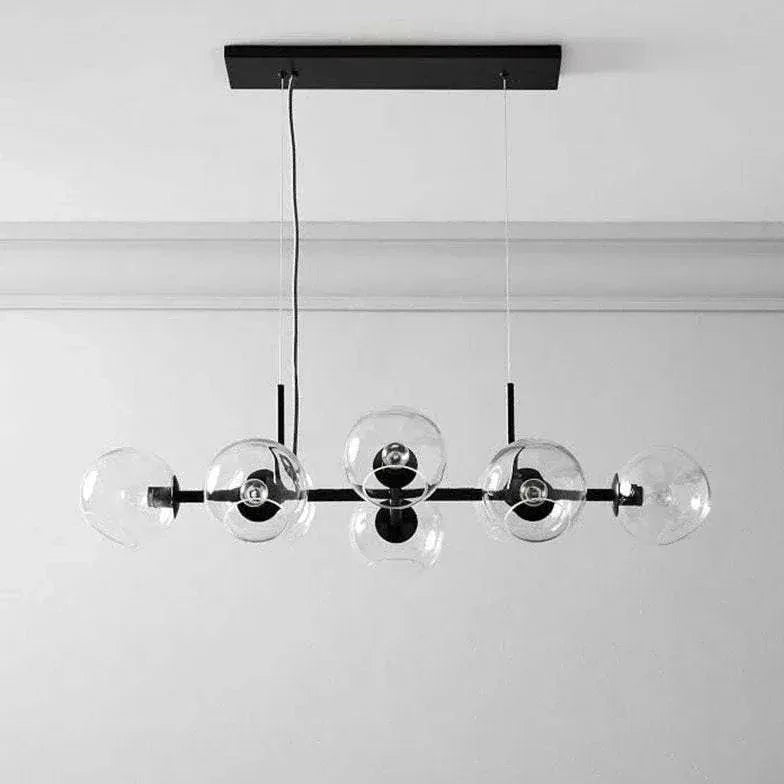 Lustre De Salon Multi-Boules En Verre Transparent - Clowas.fr