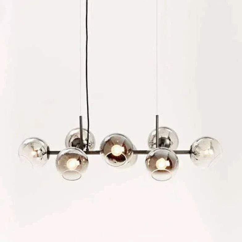 Lustre De Salon Multi-Boules En Verre Transparent - Clowas.fr